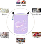 Round Purple Whale Laundry Hamper, Storage Basket for Adults and Kids - Image 3