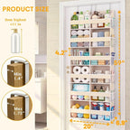 2 Pack Over The Door Organizer 6 Tiers, Extra Large Behind Door Storage of 12 Compartments, 80 lbs Weight Capacity Hanging Storage Organizer with Clear Window Kids Toys,Shoes (6 Tiers - Beige) - Image 4