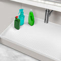 Under Sink Mats for Kitchen Waterproof, Silicone Under Kitchen Sink Mat and Protector for 34" x 22" Cabinets, Under Sink Organizer Tray, Shelf Liner Cabinet Liner for Bathroom, White by MECHEER