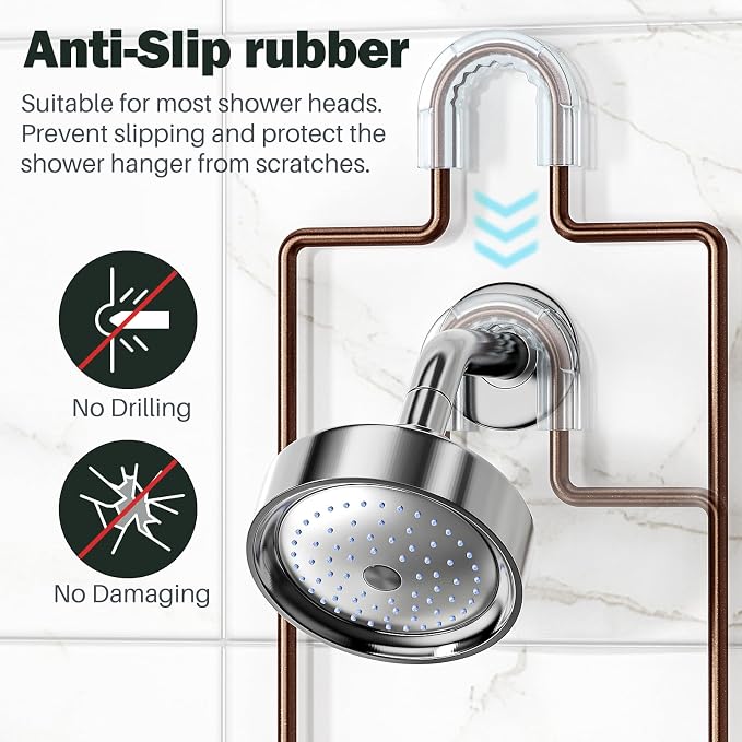Epicano Shower Caddy Hanging Over Head, Bronze - Image 4