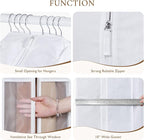 Univivi 60 Inch Cotton Garment Bags for Hanging Clothes 2 Pack, White - Image 2