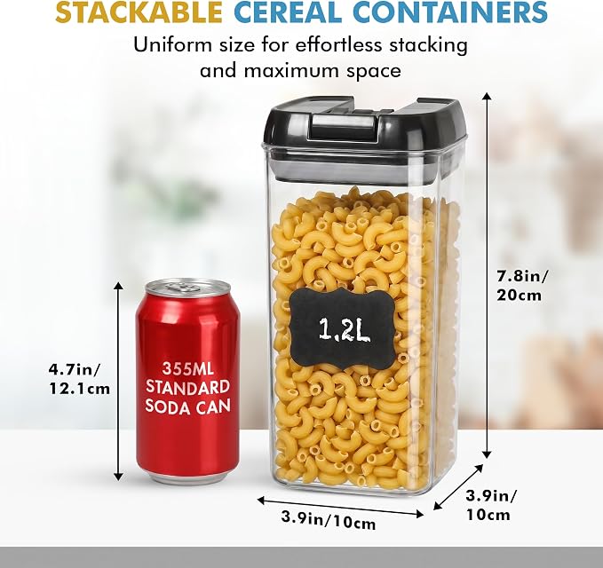 Shazo 6 PC 1.2L Airtight Food Storage Containers with Lids BPA Free Plastic - Image 9