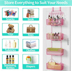 HapiRm Over Door Organizer Storage - Hanging Door Organizer with 4 Metal Large Capacity Baskets and Adjustable Coat Hook for Bathroom Bedroom Kitchen Pantry Closet Cabinet - Image 7
