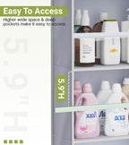 AOODA 4 Pack Over the Door Organizer, Large Capacity Closet Door Hanging Organizer, Clear Deep Pockets Baby Organizer Storage for Nursery, Bathroom, Bedroom, Pantry, Diapers (Grey) - Image 4
