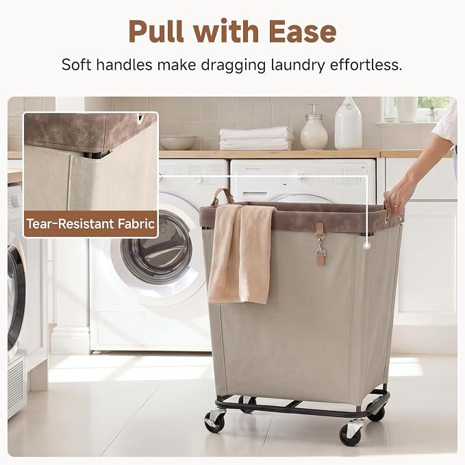 StorageWorks 210L Laundry Basket with Wheels, Rolling Hampers for Clothing - Image 4