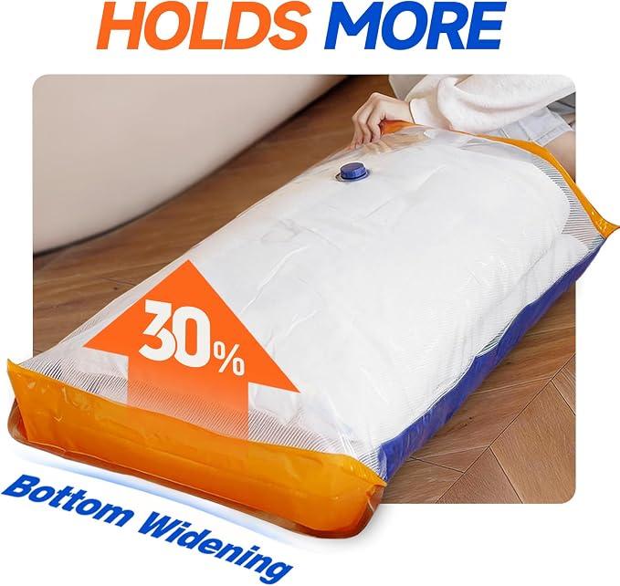 Vacbird Vacuum Storage Bags with Rechargeable Cordless Pump,21 Pack 3 Size Compression Packing Seal Bags, Space Saver for Clothes and Clothing Blankets Organization Space Saving - Image 2