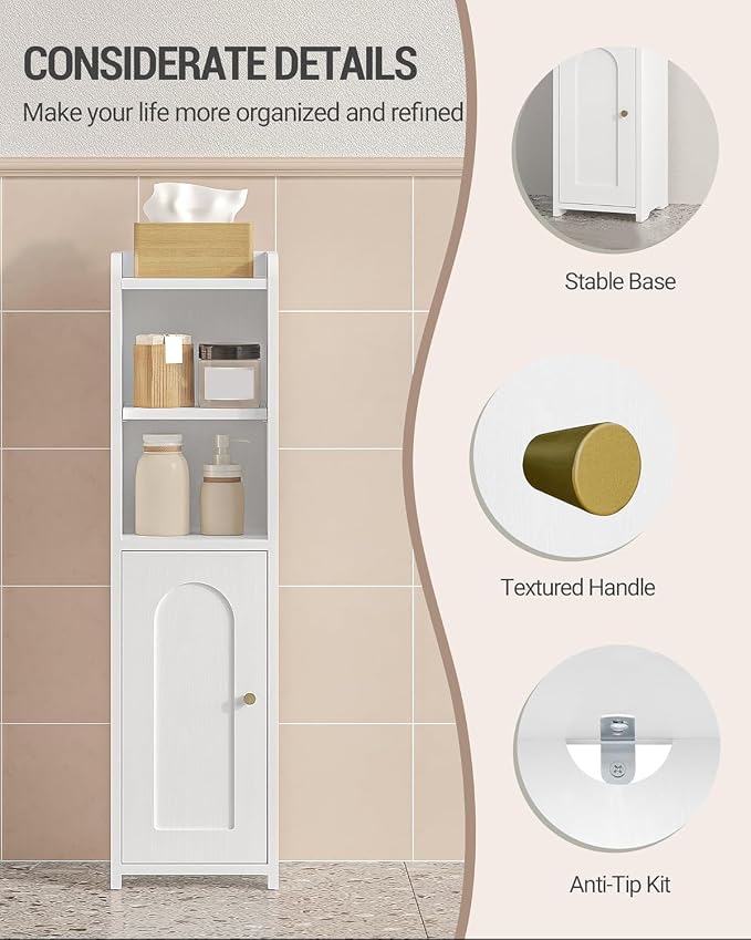 Hzuaneri Bathroom Storage Cabinet, Narrow Toilet Paper Cabinets with Doors - Image 7