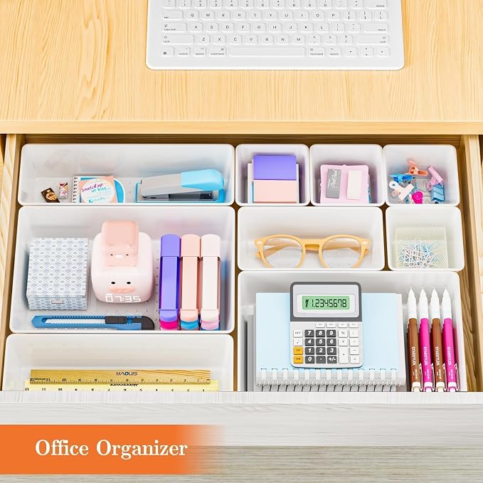 SpaceHacks 25 PCS Plastic Drawer Organizer, 4-Size Versatile Organizer Trays & storage Bins - Image 7