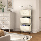 ELYKEN 3-Tier Vertical Rolling Laundry Hamper with Wheels & Removable Bags - Image 2