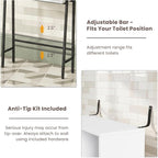 Over The Toilet Storage Cabinet,24" W Bathroom Organizer, White - Image 7