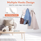 Optish Coat Rack Wall Mount, Coat Hook Wall Mount, Wall Hooks for Hanging, Hat Rack for Walls, Coats Hanger with 12 Hook, Towel Hooks for Bathrooms (1 Pack, Silver) - Image 2