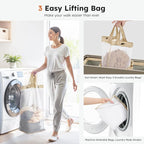 SOLEDI 180L 3-Section Laundry Hamper with Lid, Extra Large Dirty Clothes Basket with Sturdy Handles for Laundry Room & Bedroom - Durable Organizer for Sorting Laundry - Image 3