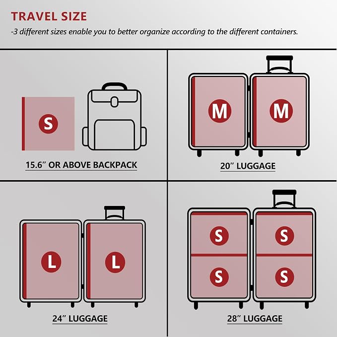 Travel Vacuum Bags for Clothing with Cordless Pump 9 Combo, Clear | Compression Packing Cubes Organizer Storage for Luggage Suitcase, Space Saver Seal Bags for Vacation Cruise - Image 3