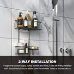 Epicano Shower Caddy Hanging,Large Capacity Shower Organizer,Black - Image 3