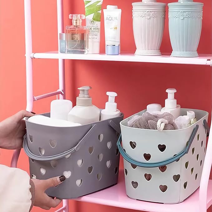 Portable Shower Caddy with handle Plastic Shower Basket Organizer, Grey - Image 7