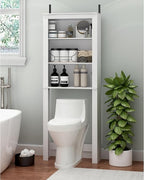 Furinno Indo White Over The Toilet Storage, Bathroom Storage Cabinet, Bathroom Shelf, Space Saving Over The Toilet Organizer, Plain White by Furinno-FitsYourSpaceFitsYourBudget