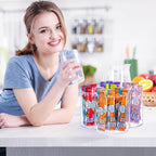 Drink Packet Organizer, 360 Degrees Rotating Acrylic Lazy Susan Organizer for Powdered Drink Mix Powder Packet, Water Flavor Packet Holder for Kitchen Pantry Storage, 5-Section - Image 2
