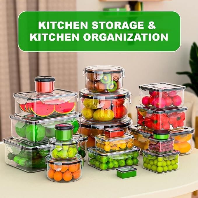54 Pcs Food Storage Containers with Lids Airtight, (27 Containers &27 Lids) Reusable BPA-Free Plastic Food Containers for Kitchen Organization, Leak Proof Freezer/Microwave Safe Meal Prep Lunch Boxes - Image 5