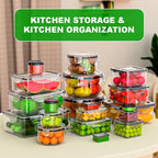 54 Pcs Food Storage Containers with Lids Airtight, (27 Containers &27 Lids) Reusable BPA-Free Plastic Food Containers for Kitchen Organization, Leak Proof Freezer/Microwave Safe Meal Prep Lunch Boxes - Image 5