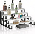 4 Tier Wood Makeup Organizer, Perfume Display Stand for Bathroom by USHARP