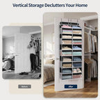 Yecaye 5 Tier Over The Door Organizer, Door Organizer with 10 Compartments | 20" W, Extra Large Behind Door Storage With 10 Side Pockets, 80lbs Heavy Duty, Clear Window, for Closet Bedroom Pantry, Black - Image 6