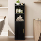 Yoobure Fluted Small Bathroom Storage Cabinet, Narrow Toilet Paper Cabinets - Image 3