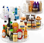 Oizeir Clear Lazy Susan Turntable Organizer (Pack of 4) 9 Inch Acrylic Rotating Storage for Cabinet, Pantry, Fridge, Bathroom, and Vanity Countertops by Oizeir