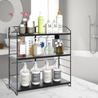 BOIVSHI Bathroom Countertop Organizer, 3-Tier Bathroom Counter Organizer, 8-Levels Height Adjustable, Bathroom Organizer for Kitchen, Pantry, Livingroom, Offices Storage, Metal Black - Image 2