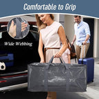 12 Pack Extra Heavy Duty Large Moving Bags with Strong Zipper, Gray | Comfortable Handles, Sturdy & Durable Clothes Storage Bags Totes Bins, Blue Packing Moving Boxes for College Supplies - Image 6