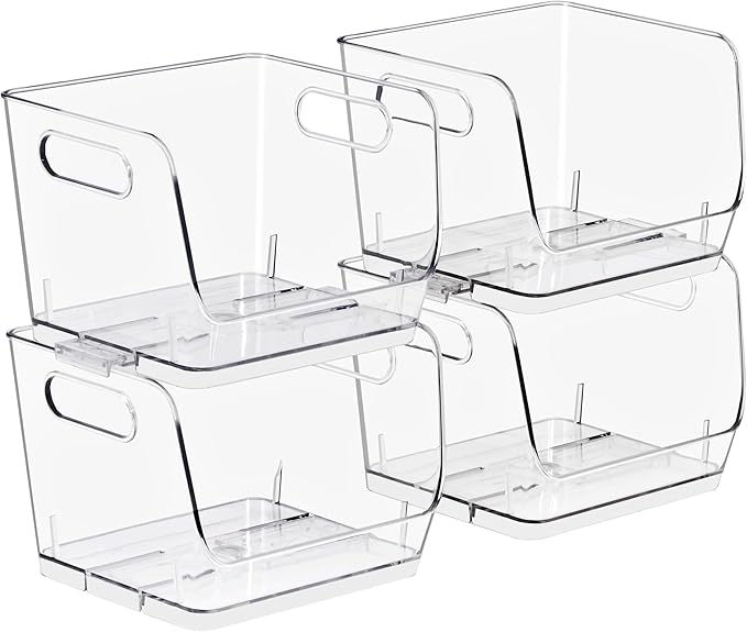 Sorbus Clear Pantry Organizer with Stackable Storage Bins, Open Front by Sorbus