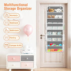 Over The Door Organizer Storage Large Capacity Hanging Bedroom Storage | 4 Shelves, 40 LB Capacity, Foldable Mesh Design, Clear Window, Sturdy, Large Storage Organizer for Nursery, Pantry & Closet - Image 6