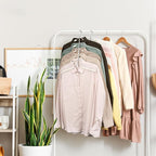 Space Saving Clothes Hangers,6 Tier Non Slip Shirt Hangers Closet Organizer | Space Saving Coat Hanger with Foam Padding,Closet Organizers and Storage for Shirts, Sweaters, Jackets, 3 Pack,Beige - Image 3