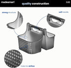 madesmart Shower Tote with Soft Grip Handle, Smoke - Image 4