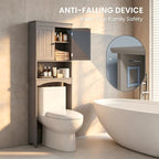 Bealife Over The Toilet Storage Cabinet with Open Shelf - Grey - Image 5