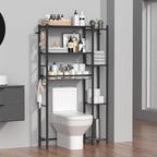 Hodonas Over The Toilet Storage Shelf - Bathroom Organizer Rack with 7-Tier Shelves, Adjustable Metal Shelf Above Toilet for Storage, Freestanding Bathroom Space Saver, Black - Image 2