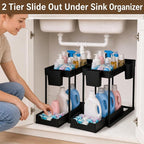 Under Sink Organizer for Bathroom/Kitchen, Large Capacity with Hooks & Cups - Image 6