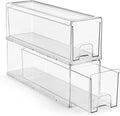 Sorbus Clear Stackable Storage Drawers with Pull-Out Bins (Small, 2 Pack) by Sorbus
