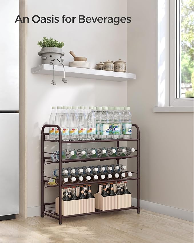 SONGMICS 4-Tier Stackable Metal Shoe Rack, Holds Up to 16 Pairs of Shoes | Shoe Organizer for Closet, Entryway, and Small Spaces, with Adjustable Slanted Shelves, Bronze, DAVIAN Collection ULMR067A01 - Image 7