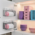 2 Pack Large Adhesive Kitchen Cabinet Door Organizer - Lid Organizer Inside Cabinet Wall Mounted Pantry Door Caddy for Kitchen Containers Lid Kitchen Under Sink Basket - Image 7
