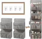 Wall Hanging Organizer – Over the Door Storage & Behind Door Organizer for Dormitory, Bathroom, Bedroom, Kitchen, Nursery, Space-Saving (Grey, 2 Pack) - Image 2