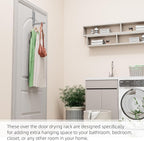 BAKON Over The Door Hanger Folding Clothes Drying Rack, Folding Hanging Coat Rack for Indoor Laundry Room Compact Small Space Foldable Portable Clothing Hanger Hook Collapsible-2 Pack (Gary) - Image 5