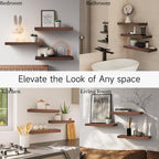 BAYKA Walnut-Like Floating Shelves 15.7in, 3 Pack, Wall Mounted Wall Decor - Image 7