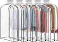 5 Pack 40" All Clear Garment Bags for Hanging Clothes Storage, 10" Gusseted Large Capacity Garment Rack Cover, Large Hanging Clothing Bag for Dress Gowns, Coats, Suit, Down Jacket by JUMBO+FILTER