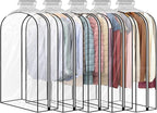 5 Pack 40" All Clear Garment Bags for Hanging Clothes Storage, 10" Gusseted Large Capacity Garment Rack Cover, Large Hanging Clothing Bag for Dress Gowns, Coats, Suit, Down Jacket by JUMBO+FILTER