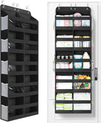 Yecaye 5-Tier Over The Door Organizer Dual-Column, 80lbs Load Over the Door Storage of 10 Compartments, Heavy Duty Extra Large Door Organizer Hanging for Bedroom Nursery Bathroom Pantry, Black, 1 Pack by Yecaye