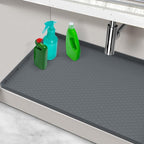Under Sink Mats for Kitchen Waterproof 31" x 22", Silicone Under Kitchen Sink Mats and Protectors, Under The Sink Organizer for Kitchen and Bathroom Gray by MECHEER