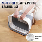 TECHMILLY Collapsible Plastic Laundry Basket Hamper with Handles, 35L Portable Rubber Clothes Basket, Pop Up Storage Container/Organizer with Hanging basket for Washing & Storage, Grey - Image 4