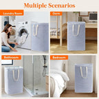 Lifewit 75L Large Collapsible Laundry Basket with Extended Handles, Blue - Image 8