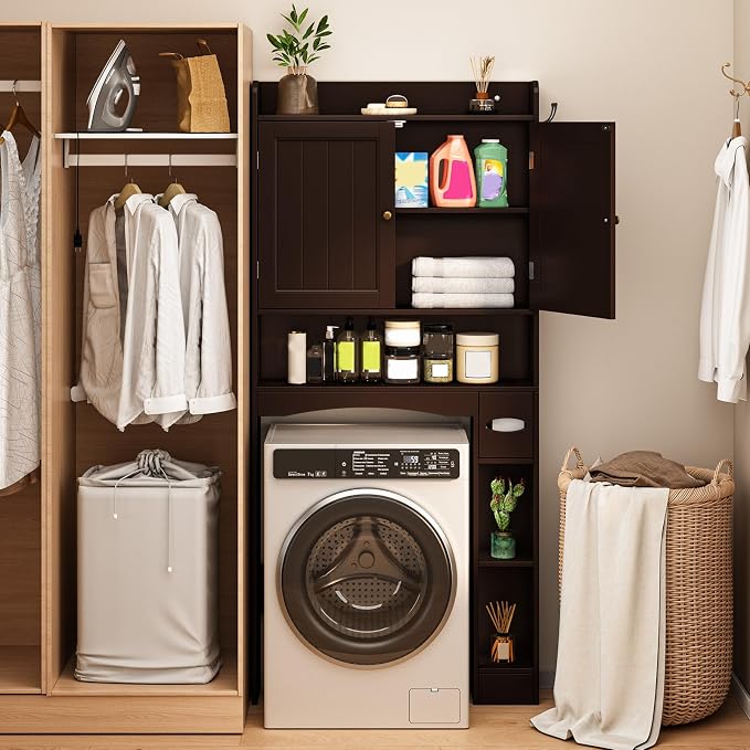 Ahomly Over The Toilet Storage Cabinet, 32.3" W, Grey - Image 9