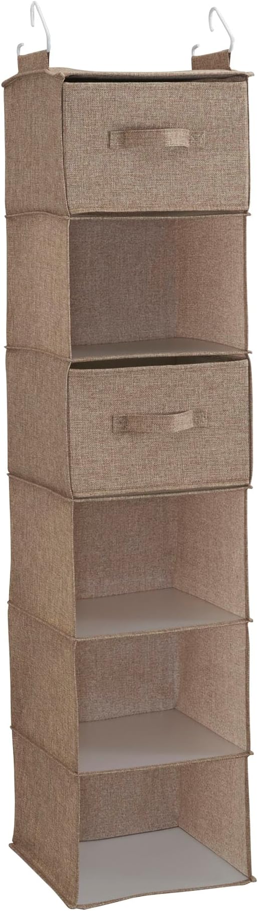 Household Essentials 6 Shelf Hanging Closet Organizer, Hanging Closet Shelf, Fabric Poly Linen and PEVA Shelving, Beige - Image 7